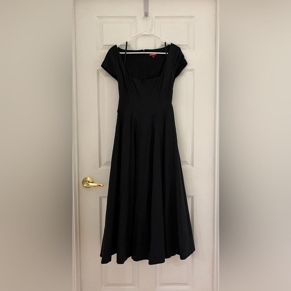 STAUD Short Sleeve Wells Maxi Dress Sz 12 - Picture 3 of 11